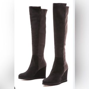 Stuart Weitzman Demiswoon Brown Suede Over the Knee Wedge Boots 8.5